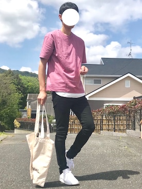 「HANES（ヘインズ）の【別注】 ＜Hanes（ヘインズ）＞ BEEFY-T/ビーフィー Tシャツ ◇ ：（Tシャツ/カットソー）」を使った、よじ【頑張らない40代コーデ】さん（メンズ・178cm）の春コーディネート