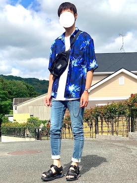 「GLOBAL WORK（グローバルワーク）のアイテム（ウォレットチェーン）」を使った、ノエル（40代お洒落コーデ）さん（メンズ・178cm）の夏コーディネート