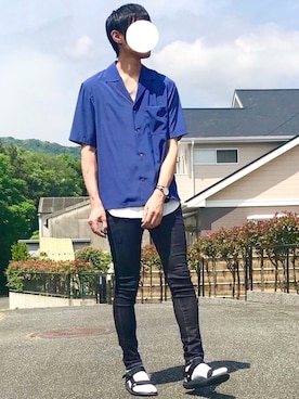 「アイテム（腕時計、ブルー系）」を使った、ノエル（40代お洒落コーデ）さん（メンズ・178cm）の夏コーディネート