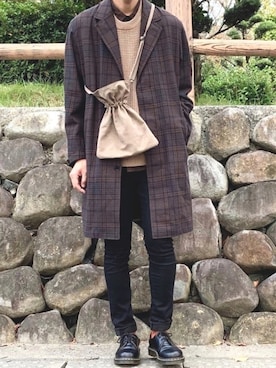 「Steven Alan（スティーブンアラン）のアイテム（チェスターコート）」を使った、ノエル（40代お洒落コーデ）さん（メンズ・178cm）の秋コーディネート