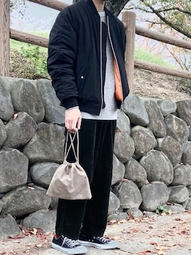 「SENSE OF PLACE by URBAN RESEARCH（センスオブプレイスバイアーバンリサーチ）のアイテム（MA-1）」を使った、ノエル（40代お洒落コーデ）さん（メンズ・178cm）の秋コーディネート