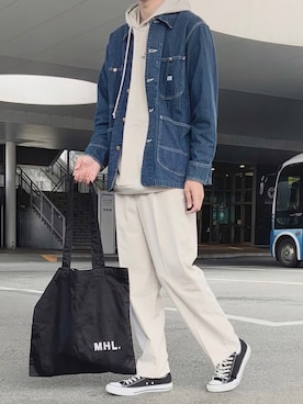 「WYM」｜「アイテム（カバーオール）」を使った、ノエル（40代お洒落コーデ）さん（メンズ・178cm）の冬コーディネート
