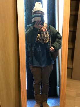 「ドミンゴ」｜「アイテム（ブルゾン）」を使った、ちすけさん（レディース・155cm）の冬コーディネート