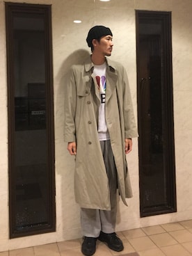 「LOOPWHEELER（ループウィラー）のアイテム（パンツ）」を使った、matyyyさん（メンズ・184cm）の春コーディネート