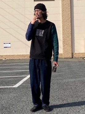 「スエードシューズ」｜「アイテム（スウェット）」を使った、matyyyさん（メンズ・184cm）の秋コーディネート