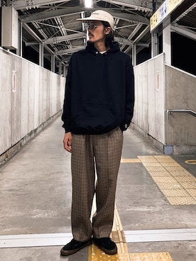 「TENBOX（テンボックス）のアイテム（キャップ）」を使った、matyyyさん（メンズ・184cm）の秋コーディネート