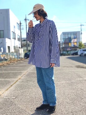 「TENBOX（テンボックス）のアイテム（キャップ）」を使った、matyyyさん（メンズ・184cm）の秋コーディネート