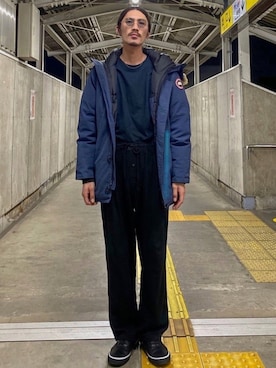 「Polo Ralph Lauren」｜「アイテム（ダウンジャケット/コート）」を使った、matyyyさん（メンズ・184cm）の冬コーディネート