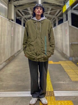 「TENBOX（テンボックス）のアイテム（帽子）」を使った、matyyyさん（メンズ・184cm）の冬コーディネート