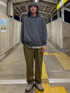 「TENBOX（テンボックス）のアイテム（帽子）」を使った、matyyyさん（メンズ・184cm）の冬コーディネート