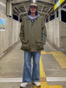「TENBOX（テンボックス）のアイテム（キャップ）」を使った、matyyyさん（メンズ・184cm）の冬コーディネート