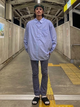 「N.HOOLYWOOD（N.ハリウッド）のアイテム（デニムパンツ）」を使った、matyyyさん（メンズ・184cm）の春コーディネート