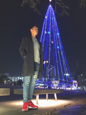 「デニムスキニーパンツ」｜BMさん（メンズ・172cm）の冬コーディネート