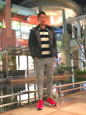 「AZUL by moussy（アズールバイマウジー）のアイテム（ダウンジャケット/コート）」を使った、BMさん（メンズ・172cm）の冬コーディネート