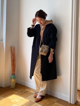「Doux archives（ドゥアルシーヴ）のアイテム（その他アウター）」を使った、Hikariさん（レディース・169cm）の秋コーディネート