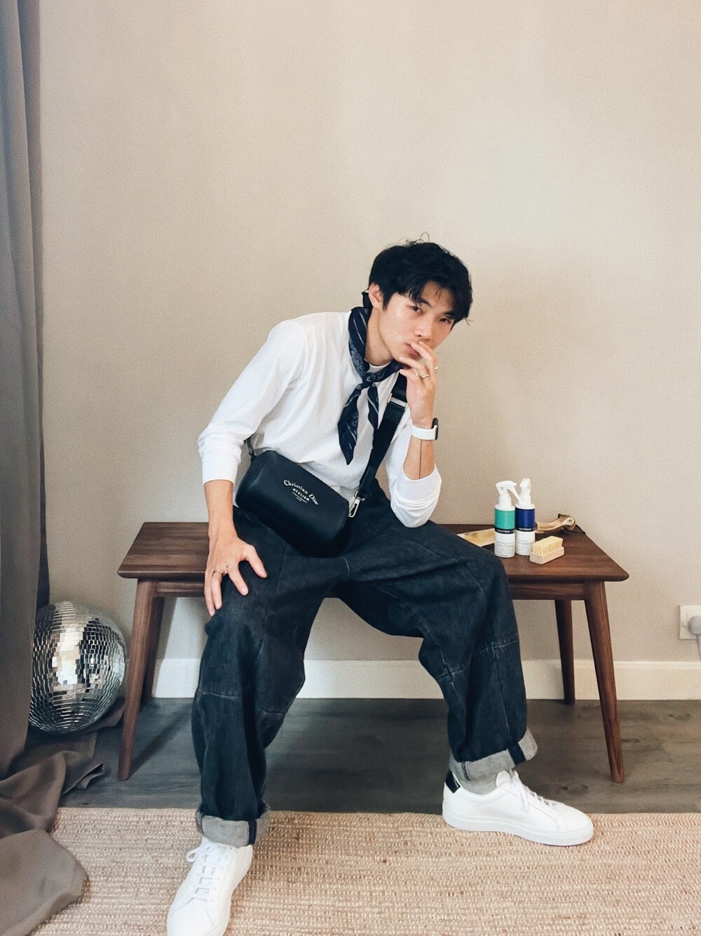 dior homme レザー ショルダー ドラムバッグ ディオールオム レザー