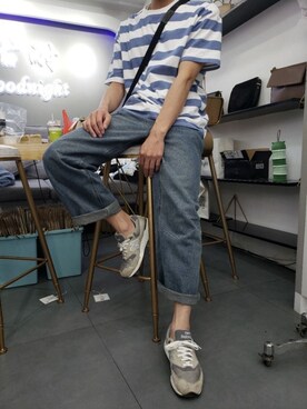 「Combackのアイテム」を使った、沉淀矣さん（メンズ・172cm）の春コーディネート