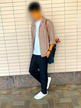 「アイテム（スリッポン）」を使った、jinさん（メンズ・168cm・10代）の秋コーディネート