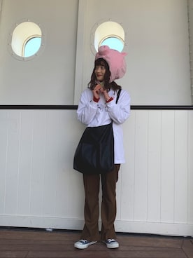 「Kastane（カスタネ）のレーヨンスラックスパンツ３（スラックス）」を使った、®️inaさん（レディース・159cm）の冬コーディネート