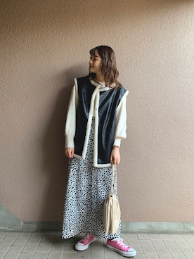 「アニマル」｜「アイテム（その他アウター）」を使った、®️inaさん（レディース・158cm）の春コーディネート