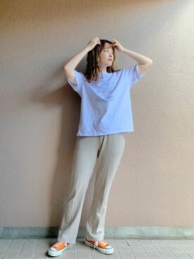 「Kastane（カスタネ）のレーヨンスラックスパンツ３（スラックス）」を使った、®️inaさん（レディース・159cm）の秋コーディネート
