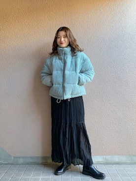 「ECRIRE（エクリール）のアイテム（その他アウター）」を使った、®️inaさん（レディース・159cm）の冬コーディネート