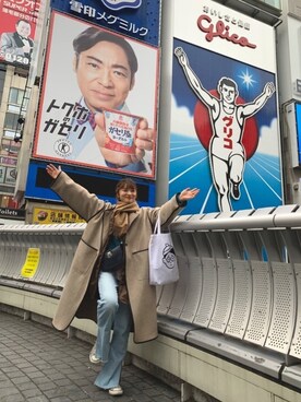 「大阪」｜「アイテム（その他アウター）」を使った、®️inaさん（レディース・159cm）の冬コーディネート