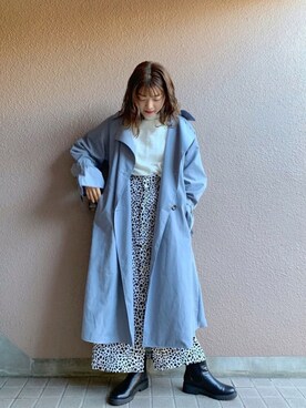 「アニマル」｜「アイテム（トレンチコート）」を使った、®️inaさん（レディース・159cm）の冬コーディネート
