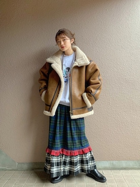 「TOMBONIA」｜®️inaさん（レディース・159cm）の冬コーディネート