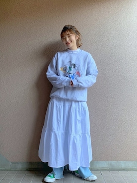 「fifth calin（フィフスカラン）のジュリエットスリーブノーカラーシャツワンピース（ワンピース）」を使った、®️inaさん（レディース・159cm）の春コーディネート