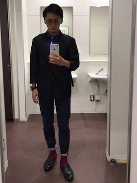 「PADRONE（パドローネ）のアイテム（スリッポン）」を使った、riki138さん（メンズ・165cm）の春コーディネート