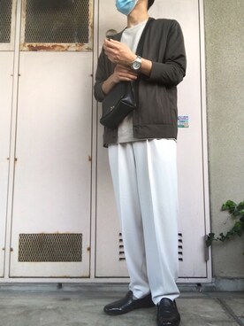 「PADRONE（パドローネ）のアイテム（スリッポン）」を使った、riki138さん（メンズ・166cm）の春コーディネート