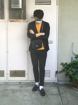 「PADRONE（パドローネ）のアイテム（スリッポン）」を使った、riki138さん（メンズ・166cm）の夏コーディネート