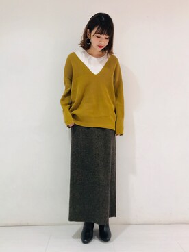 「Hanes」｜「アイテム（ブーツ）」を使った、yoshiさん（レディース・161cm）の秋コーディネート