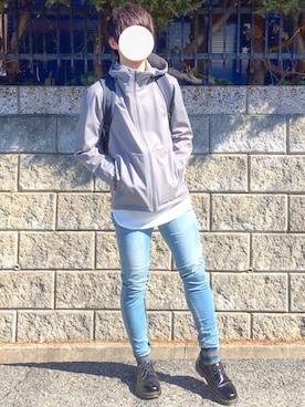 「RAGEBLUE（レイジブルー）の＜トレンドのロング丈＞ワッフルロングカットソー/733404（Tシャツ/カットソー）」を使った、Riruさん（メンズ・176cm）の春コーディネート