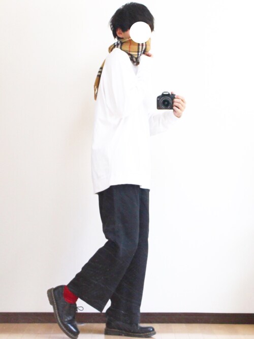 Riru使用「Dr.Martens（Dr.Martens/ドクターマーチン 3-EYE SHOE プレーントゥ 10085001/10085600）」的時尚穿搭