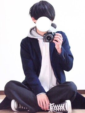 「アイラブCONVERSE」｜「アイテム（チェスターコート）」を使った、Riruさん（メンズ・176cm）の冬コーディネート