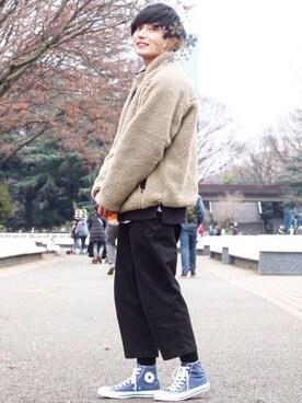 「アイテム（ブルゾン）」を使った、Riruさん（メンズ・176cm・10代）の冬コーディネート