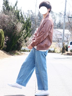 「アイテム（MA-1）」を使った、Riruさん（メンズ・176cm・20代）の春コーディネート