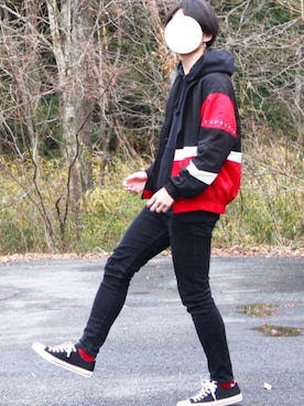 「アイテム（イヤリング（片耳用））」を使った、Riruさん（メンズ・176cm・20代）の冬コーディネート