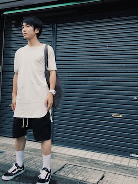「DRKSHDW（ダークシャドウ）のアイテム（バッグ）」を使った、あらきんさん（メンズ・173cm）の夏コーディネート