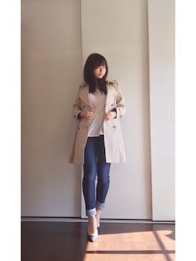 「ドラフトリーバイス」｜「アイテム（トレンチコート）」を使った、まぁさん（レディース・160cm）の冬コーディネート