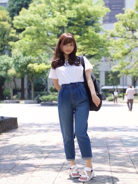 「エアリズム」｜まぁさん（レディース・160cm）の夏コーディネート