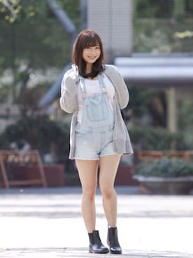 「sankyo shokai（サンキョウショウカイ）のアイテム（レインシューズ）」を使った、まぁさん（レディース・160cm）の春コーディネート