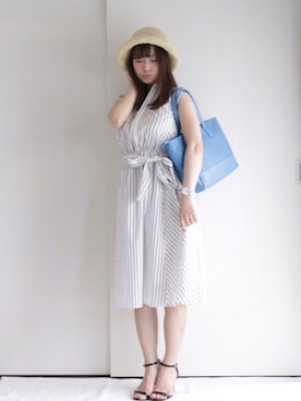 「sankyo shokai（サンキョウショウカイ）のアイテム（バッグ）」を使った、まぁさん（レディース・160cm）の夏コーディネート