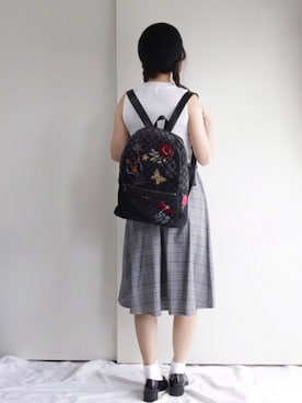 「Desigual（デシグアル）のアイテム（バックパック/リュック）」を使った、まぁさん（レディース・160cm）の秋コーディネート