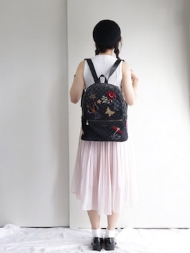 「Desigual（デシグアル）のアイテム（バックパック/リュック）」を使った、まぁさん（レディース・160cm）の秋コーディネート