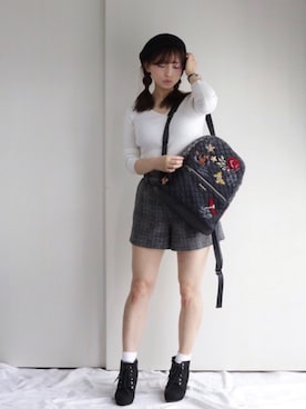 「Desigual（デシグアル）のアイテム（バックパック/リュック）」を使った、まぁさん（レディース・160cm）の秋コーディネート