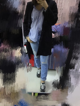 「Sneakers.（スネイカーズ）のアイテム」を使った、柒七是个胖纸さん（レディース・165cm）の冬コーディネート