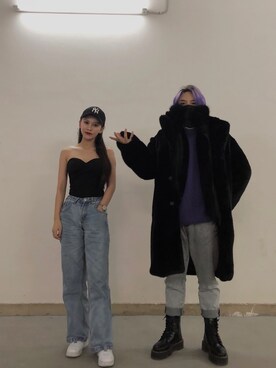 「ZARA（ザラ）のアイテム（ピーコート）」を使った、clown和小仙女さん（メンズ・170cm）の冬コーディネート